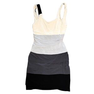 Bailey 44 EUC Bailey 44 Low Back Black White Gray Tiered Bodycon Dress in XS